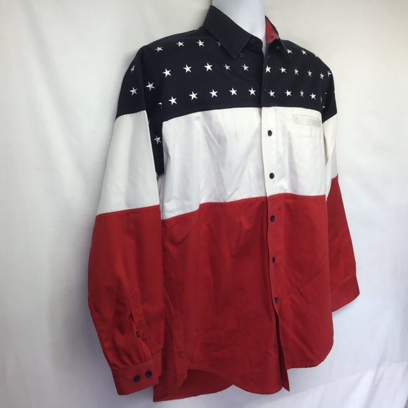 Panhandle Slim Men Stars & Stripes Shirt M - Picture 3 of 6
